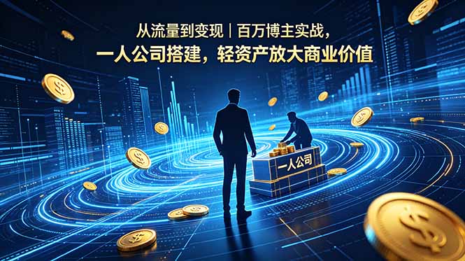 从流量到变现|百万博主实战,一人公司搭建,轻资产放大商业价值-优优云创网