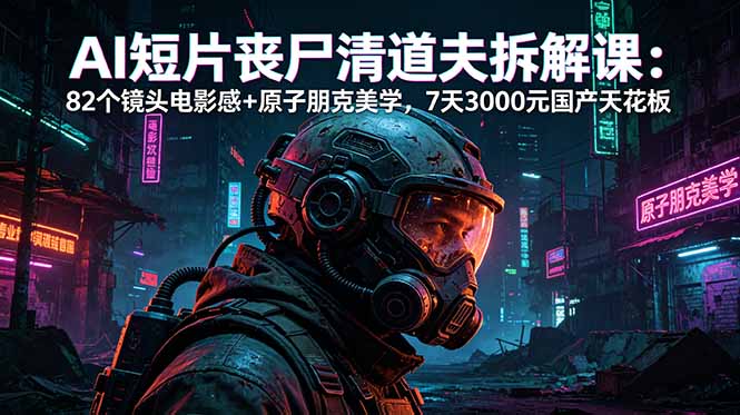 AI短片《丧尸清道夫》拆解课:82个镜头电影感+原子朋克美学,7天3000元国产天花板-优优云创网