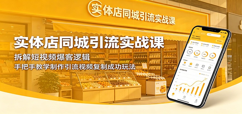 实体店同城引流实战课:拆解短视频爆客逻辑,手把手教学制作引流视频复制成功玩法-优优云创网