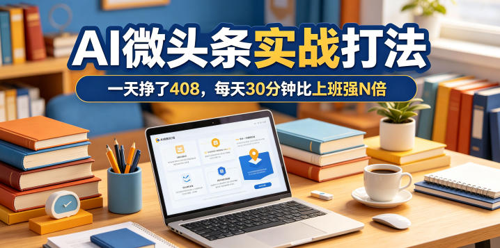 一天挣了408,AI微头条实战打法,每天30分钟比上班强N倍-优优云创网
