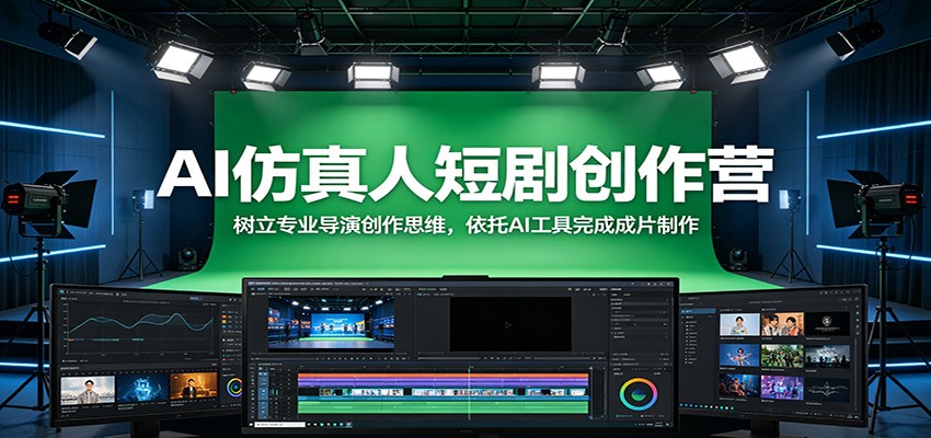 AI仿真人短剧创作营：树立专业导演创作思维，依托AI工具完成成片制作-优优云创网