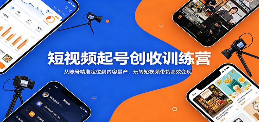 短视频起号创收训练营:从账号精准定位到内容量产,玩转短视频带货高效变现-优优云创网