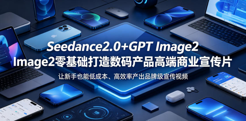 Seedance2.0+GPT Image2零基础打造数码产品高端商业宣传片，让新手也能低成本、高效率产出品牌级宣传视频-优优云创网
