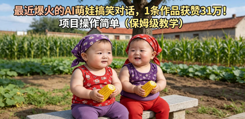 最近爆火的AI萌娃搞笑对话，1条作品获赞31W，项目操作简单(保姆级教学)-优优云创网