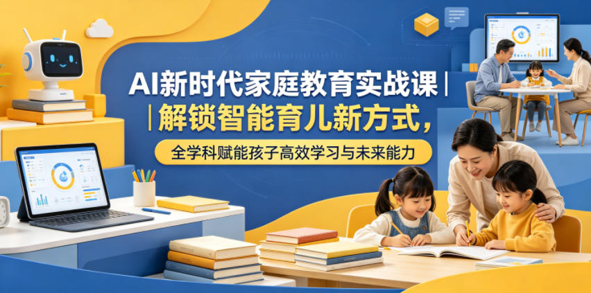 AI新时代家庭教育实战课｜解锁智能育儿新方式，全学科赋能孩子高效学习与未来能力-优优云创网