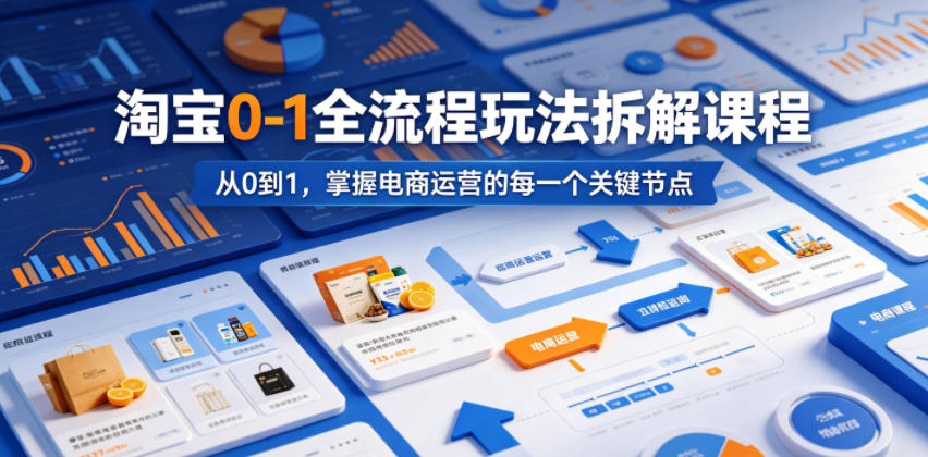 淘宝0-1全流程玩法拆解课程,从0到1,掌握电商运营的每一个关键节点-优优云创网