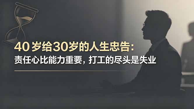 付费文章:40岁给30岁的人生忠告:责任心比能力重要,打工的尽头是失业-优优云创网