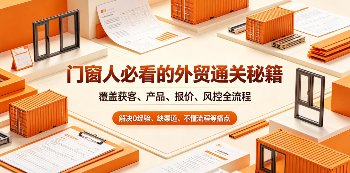 门窗人必看的外贸通关秘籍,块覆盖获客、产品、报价、风控全流程,解决0经验、缺渠道、不懂流程等痛点-优优云创网