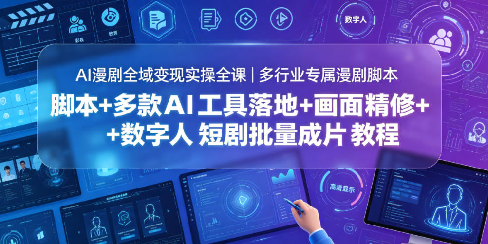 20260610104333140-7ed0749a1c824638584420a4b0729ef5 AI漫剧全域变现实操全课|多行业专属漫剧脚本+多款AI工具落地+画面精修+数字人短剧批量成片全教程