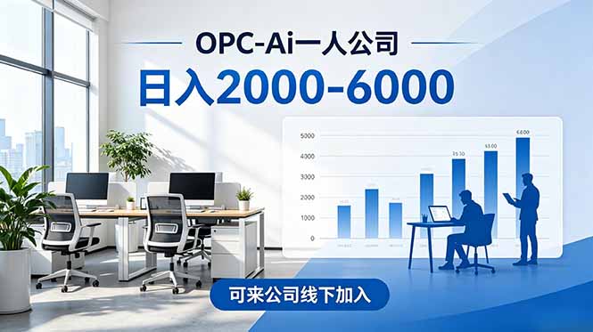 2026创业新风口—OPC一人公司模式震撼首发！日收益2000-6000+，项目绿色长久，安全稳健，合…-优优云创网