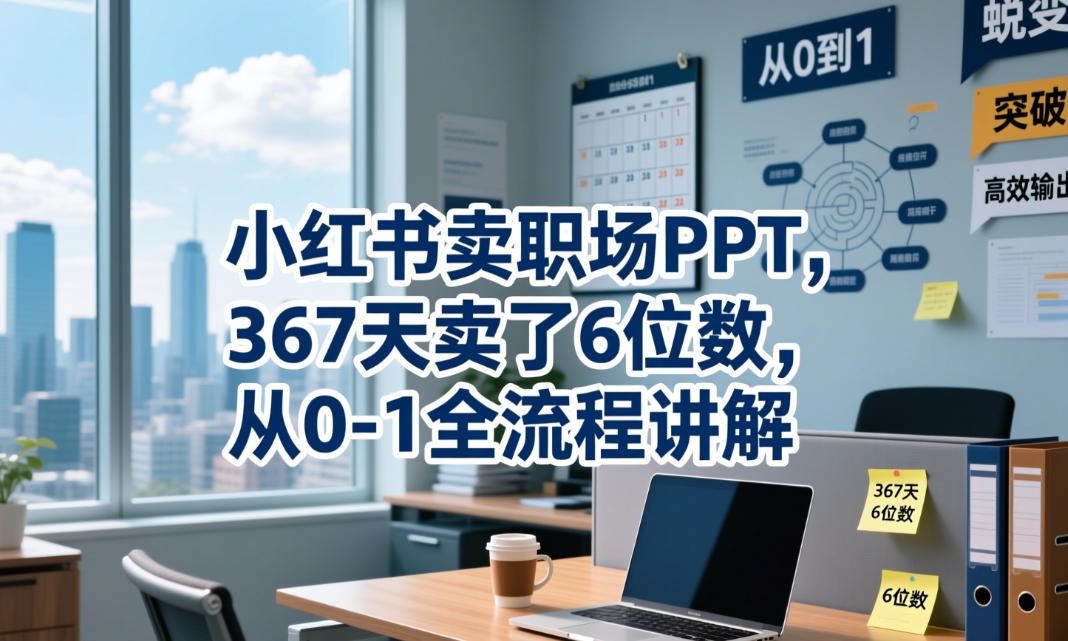 小红书卖职场PPT，367天卖了6位数，从0-1全流程讲解-优优云创网
