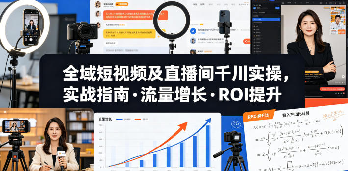 全域短视频及直播间千川实操,实战指南·流量增长·ROI提升(更新)-优优云创网