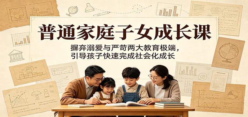 普通家庭子女成长课：摒弃溺爱与严苛两大教育极端，引导孩子快速完成社会化成长-优优云创网