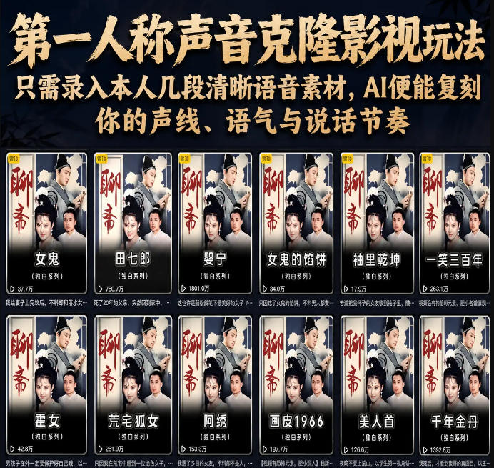 20260610130733825-2ee0f97bb7a79b6a4a9a26a3849c51cc 第一人称声音克隆影视玩法,只需录入本人几段清晰语音素材,AI便能复刻你的声线、语气与说话节奏