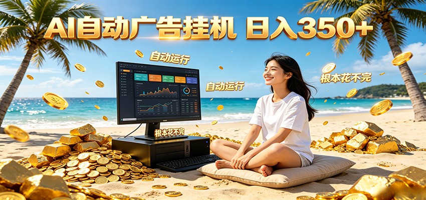 AI自动广告挂机 日入350+ 真正做到躺赚式变现，根本花不完！-优优云创网