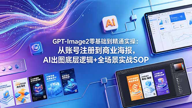 GPT-Image2零基础到精通实操:从账号注册到商业海报,AI出图底层逻辑+全场景实战SOP-优优云创网