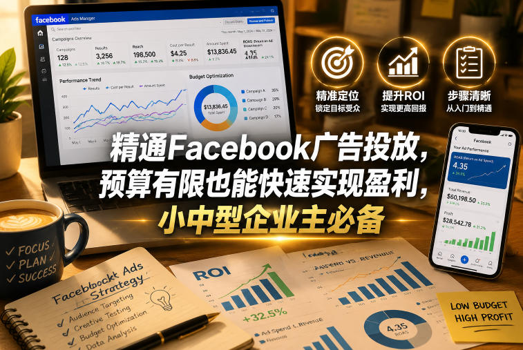 精通Facebook广告投放,预算有限也能快速实现盈利,小中型企业主必备【原创双语字幕】-优优云创网