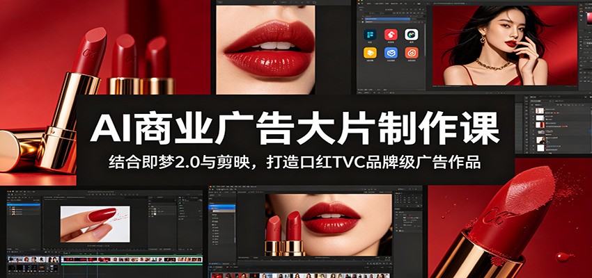 AI商业广告大片制作课：结合即梦2.0与剪映，打造口红TVC品牌级广告作品-优优云创网