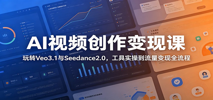 AI视频创作变现课:玩转Veo3.1与Seedance2.0,工具实操到流量变现全流程-优优云创网