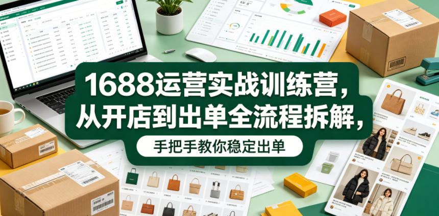 1688运营实战训练营,从开店到出单全流程拆解,手把手教你稳定出单-优优云创网