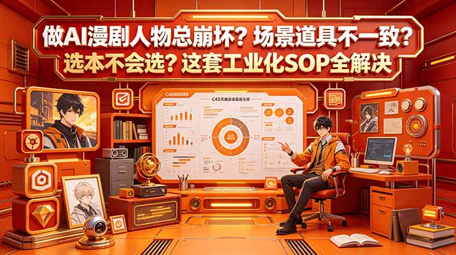 做AI漫剧人物总崩坏?场景道具不一致?选本不会选?这套工业化SOP全解决 (更新-优优云创网