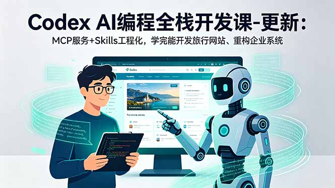 Codex AI编程全栈开发课-更新:MCP服务+Skills工程化,学完能开发旅行网站、重构企业系统-优优云创网