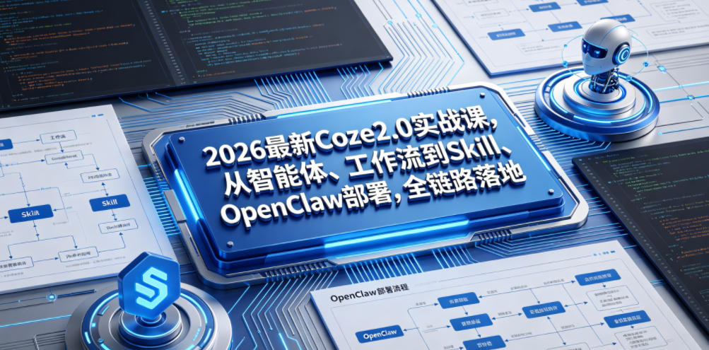 20260614161233989-2d1c402a0d23221353506e9205372e10 2026最新Coze2.0实战课,从智能体、工作流到Skill、OpenClaw部署,全链路落地