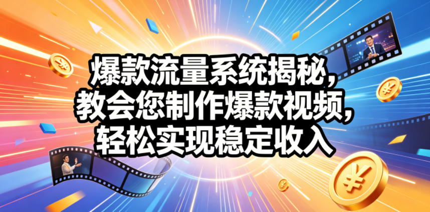 爆款流量系统揭秘,教会您制作爆款视频,轻松实现稳定收入【原创双语字幕】-优优云创网