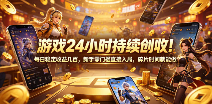 20260615140832836-580241018b64fc4d0459408f26476049 游戏24小时持续创收!每日稳定收益几百,新手零门槛直接入局,碎片时间就能做【揭秘】