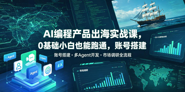 20260615161532477-819844692822ac389547810a2662004f AI编程产品出海实战课,0基础小白也能跑通,账号搭建・多Agent开发・市场调研全流程,月入千刀跨境变现教程