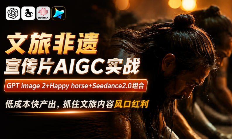 文旅非遗宣传片AIGC实战,GPT image 2+Happy horse+Seedance2.0组合,低成本快产出,抓住文旅内容风口红利-优优云创网