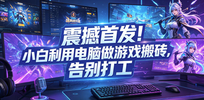 震撼首发！小白利用电脑做游戏搬砖，告别打工【揭秘】-优优云创网