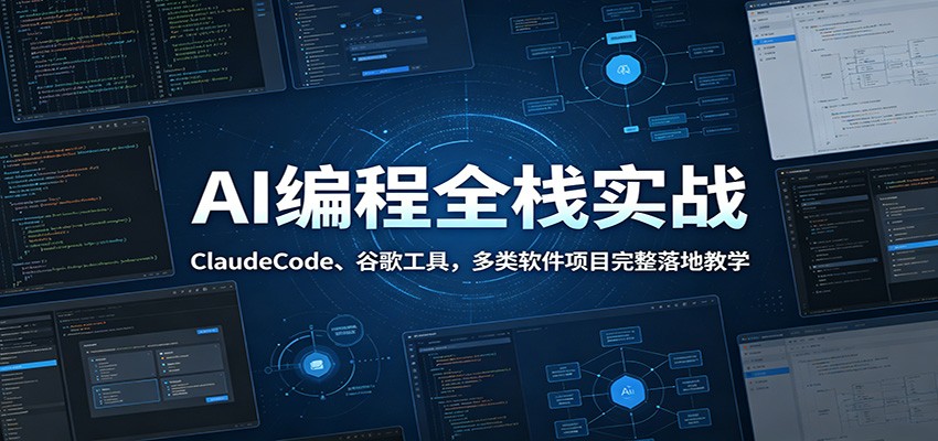 AI编程全栈实战:ClaudeCode、谷歌工具,多类软件项目完整落地教学-优优云创网
