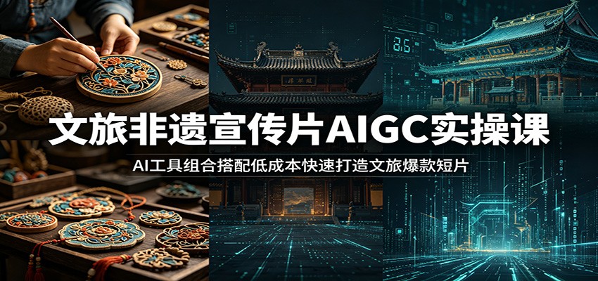 文旅非遗宣传片AIGC实操课:AI工具组合搭配低成本快速打造文旅爆款短片-优优云创网