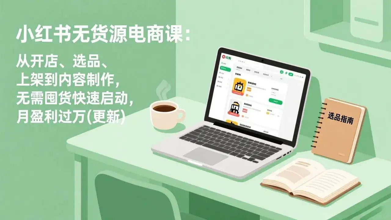 （17150期）小红书无货源电商课：从开店、选品、上架到内容制作，无需囤货快速启动，月盈利过万(更新)-副业吧