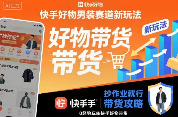 快手好物男装赛道新玩法,抄作业就行,0经验玩转快手好物带货-优优云创