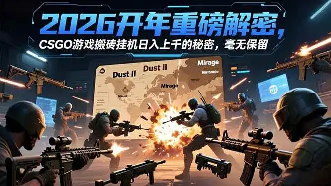 （16904期）2026开年重磅解密，CSGO游戏搬砖挂机日入上千的秘密，毫无保留-副业吧