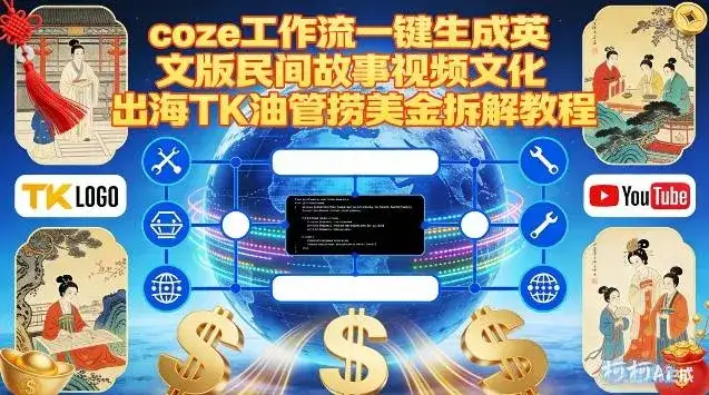 Coze扣子工作流一键生成英文版民间故事视频,文化出海TK油管捞美金拆解教程 Coze扣子工作流一键生成英文版民间故事视频,文化出海TK油管捞美金拆解教程