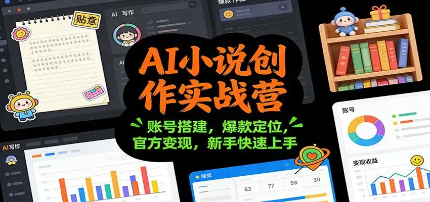 AI小说创作实战营：账号搭建，爆款定位，官方变现，新手快速上手-副业吧