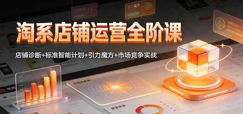 淘系店铺运营全阶课：店铺诊断+标准智能计划+引力魔方+市场竞争实战-副业吧