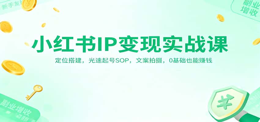 小红书IP变现实战课:定位搭建,光速起号SOP,文案拍摄,0基础也能赚钱 小红书IP变现实战课:定位搭建,光速起号SOP,文案拍摄,0基础也能赚钱