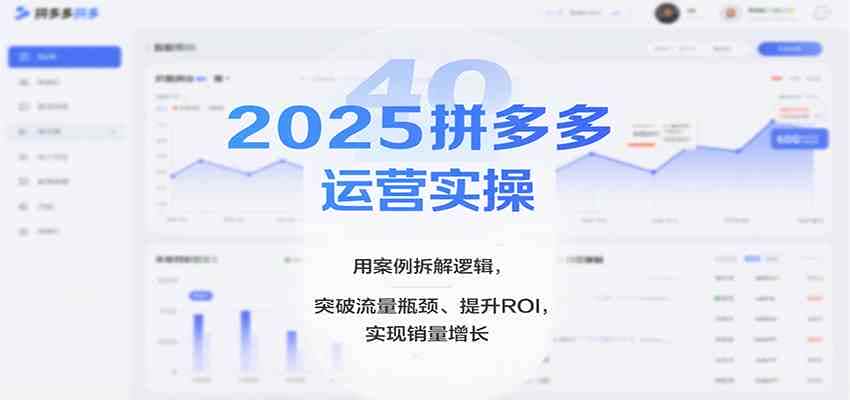 2025拼多多运营实操，用案例拆解逻辑，突破流量瓶颈、提升ROI，实现销量增长-副业吧