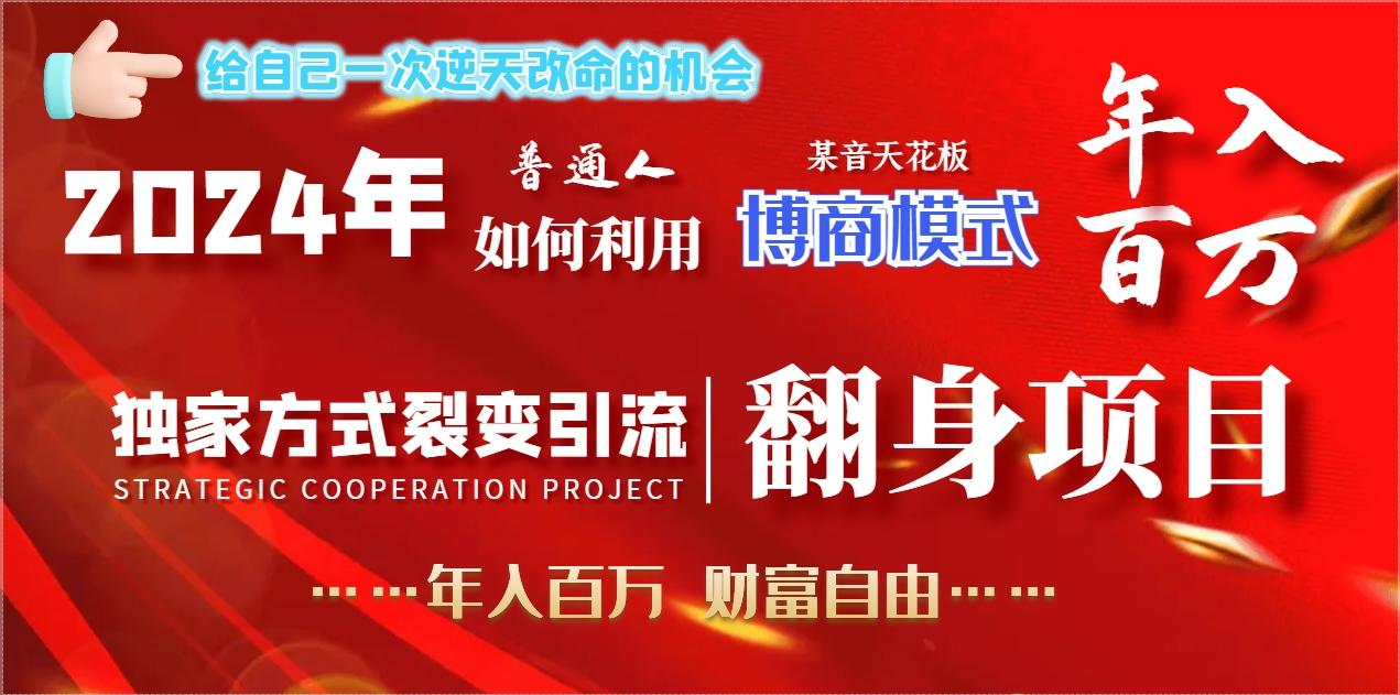 2024年普通人如何利用博商模式做翻身项目年入百万，财富自由-云创网