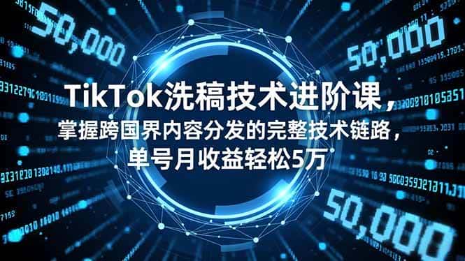 （16693期）TikTok洗稿技术进阶课，掌握跨国界内容分发的完整技术链路，单号月收益轻松5万-副业吧