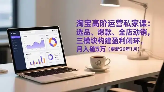 （17080期）淘宝高阶运营私家课：选品、爆款、全店动销，三模块构建盈利闭环，月入破5万（更新26年1月）-副业吧