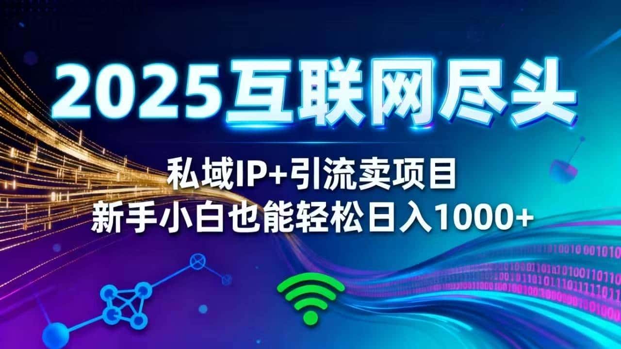 （16485期）2025网创尽头王炸项目！私域 IP + 精准引流，新手小白在家躺赚日入 1000+-副业吧