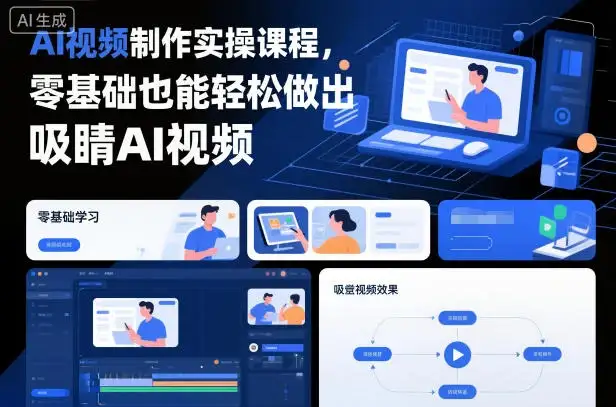 【精】AI视频制作实操课程，零基础也能轻松做出吸睛AI视频-优优云创
