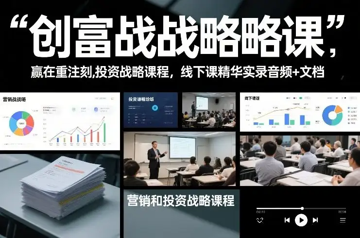创富战略课，赢在重注时刻，营销和投资战略课程，线下课精华实录音频+文档-副业吧