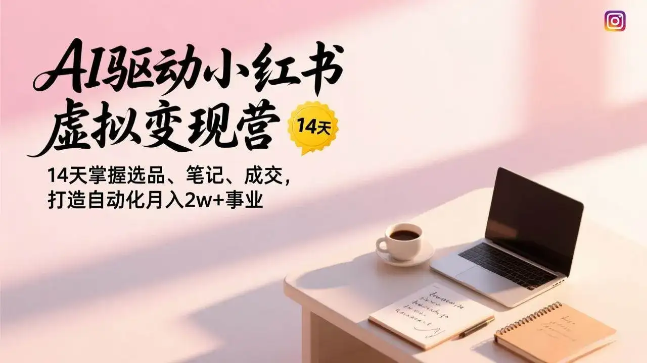 (17204期)AI驱动小红书虚拟变现营,14天掌握选品、笔记、成交,打造自动化月入2w+事业-副业吧