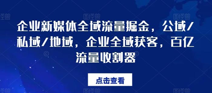 企业新媒体全域流量掘金，公域/私域/地域，企业全域获客，百亿流量收割器-云创网